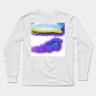 Purple Abstract Beach Long Sleeve T-Shirt